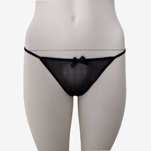 Adore Me Black Sheer Mesh Nylon G String Thong Panty Size S